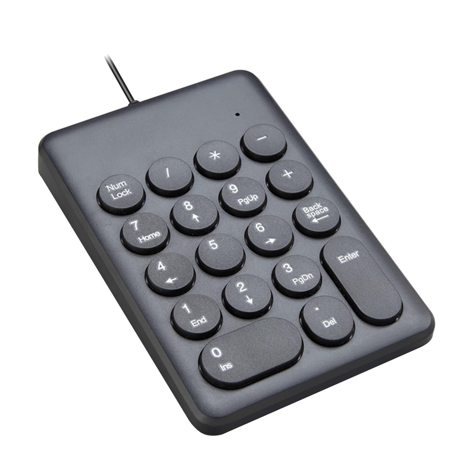 Wired USB Numeric Keypad 18 Keys Stylish Faster Data Input Easy Carry for Laptop Desktop