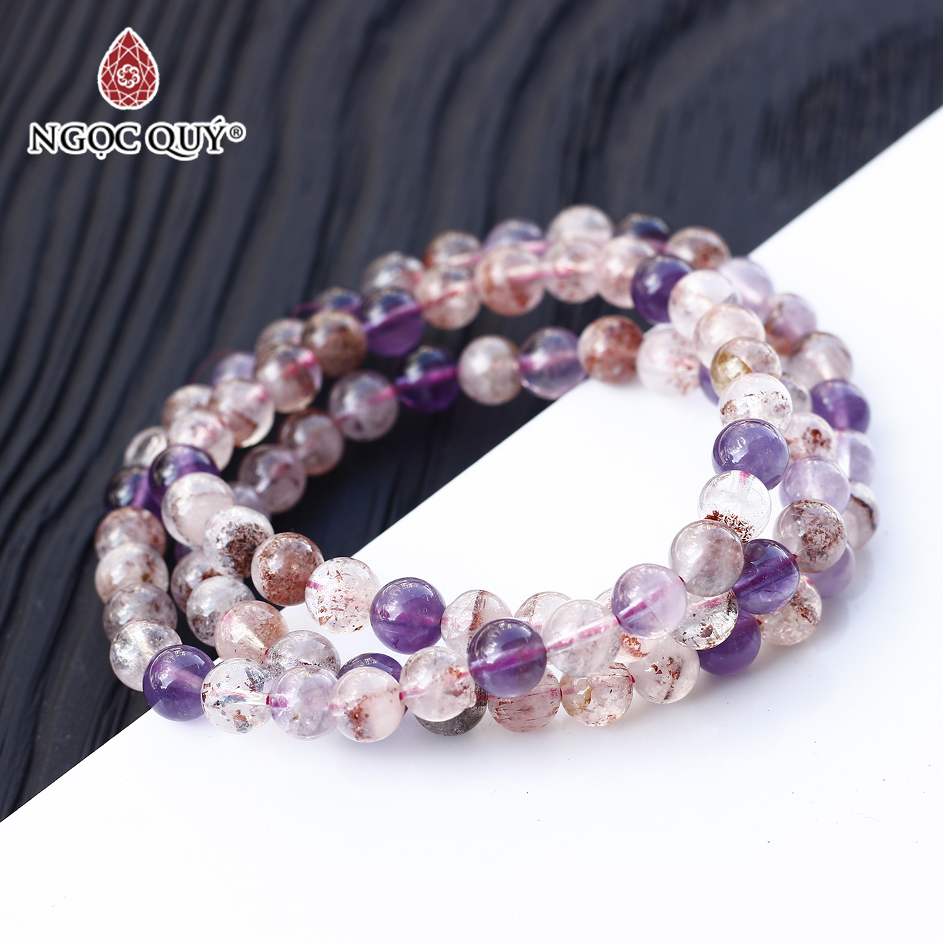 Vòng tay 3 line đá super seven hạt 7mm - Ngọc Quý