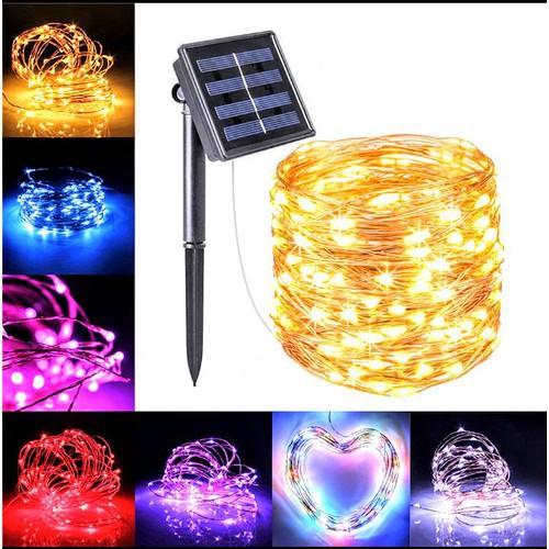 DÂY LED NHÁY TRANG TRÍ NHIỀU MÀU DÙNG PIN NĂNG LƯỢNG MẶT TRỜI DÀI 20M SIÊU ĐẸP