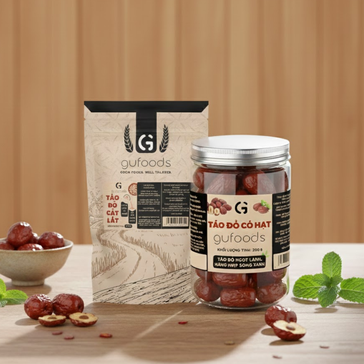 Táo đỏ cắt lát GUfoods - Ngọt thanh tự nhiên, Giàu chất xơ, Hỗ trợ thư giãn tinh thần, Healthy, Eat clean (túi 400g)