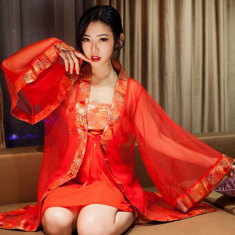 Đồ ngủ Cosplay Trung Hoa áo yếm kèm choàng quyến rũ