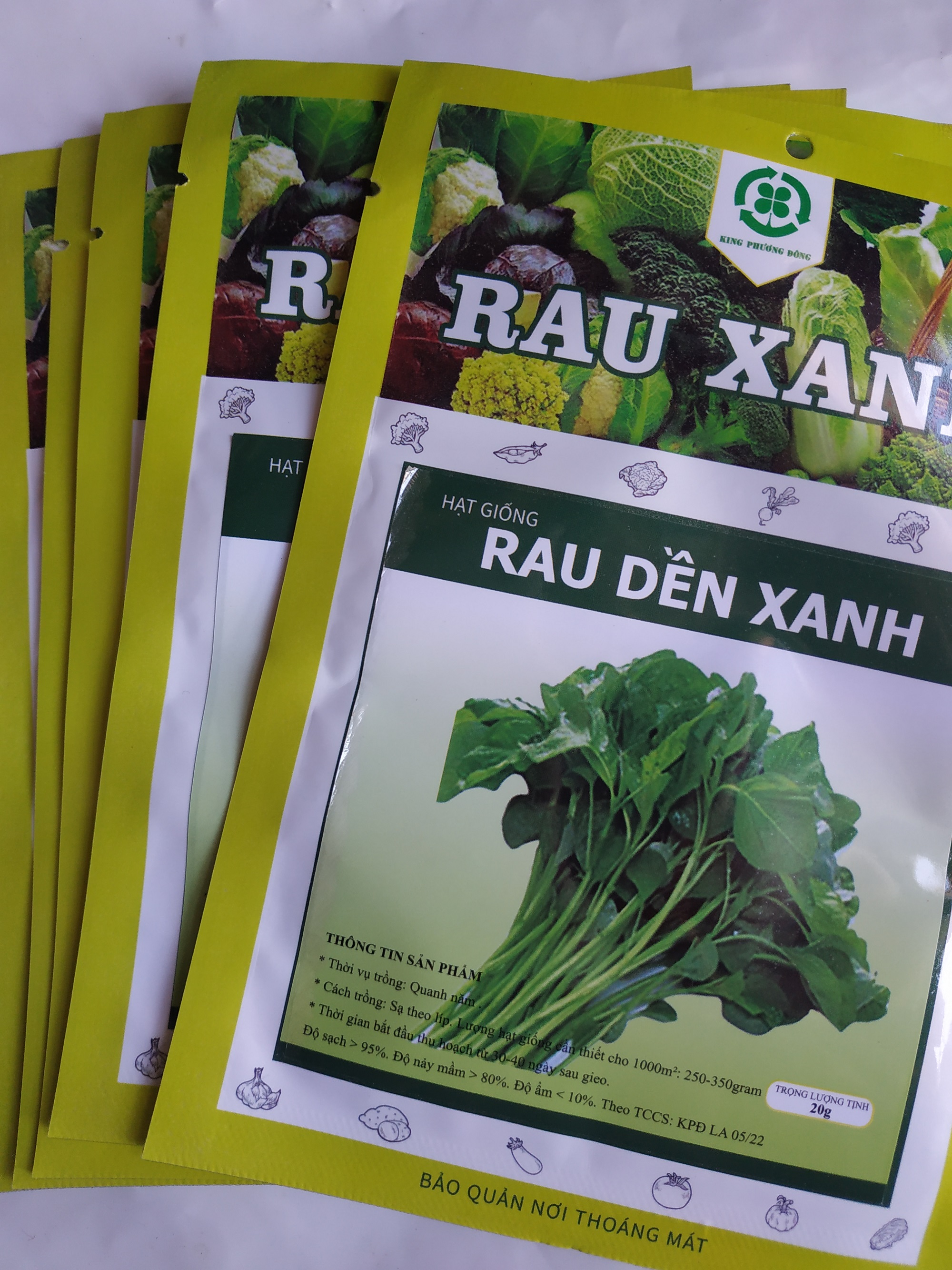 Combo 10 gói Hạt giống RAU DỀN XANH - gói 20 gram