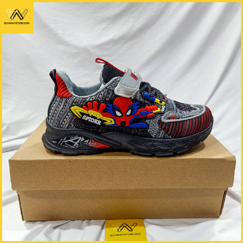 Giày Thể Thao Em Bé Trai Siêu Nhân Nhện Spider Man Màu Đen Duy Nhật Store Sang Uzzang Đẹp Êm Sneaker Bata Trend Size Lớn