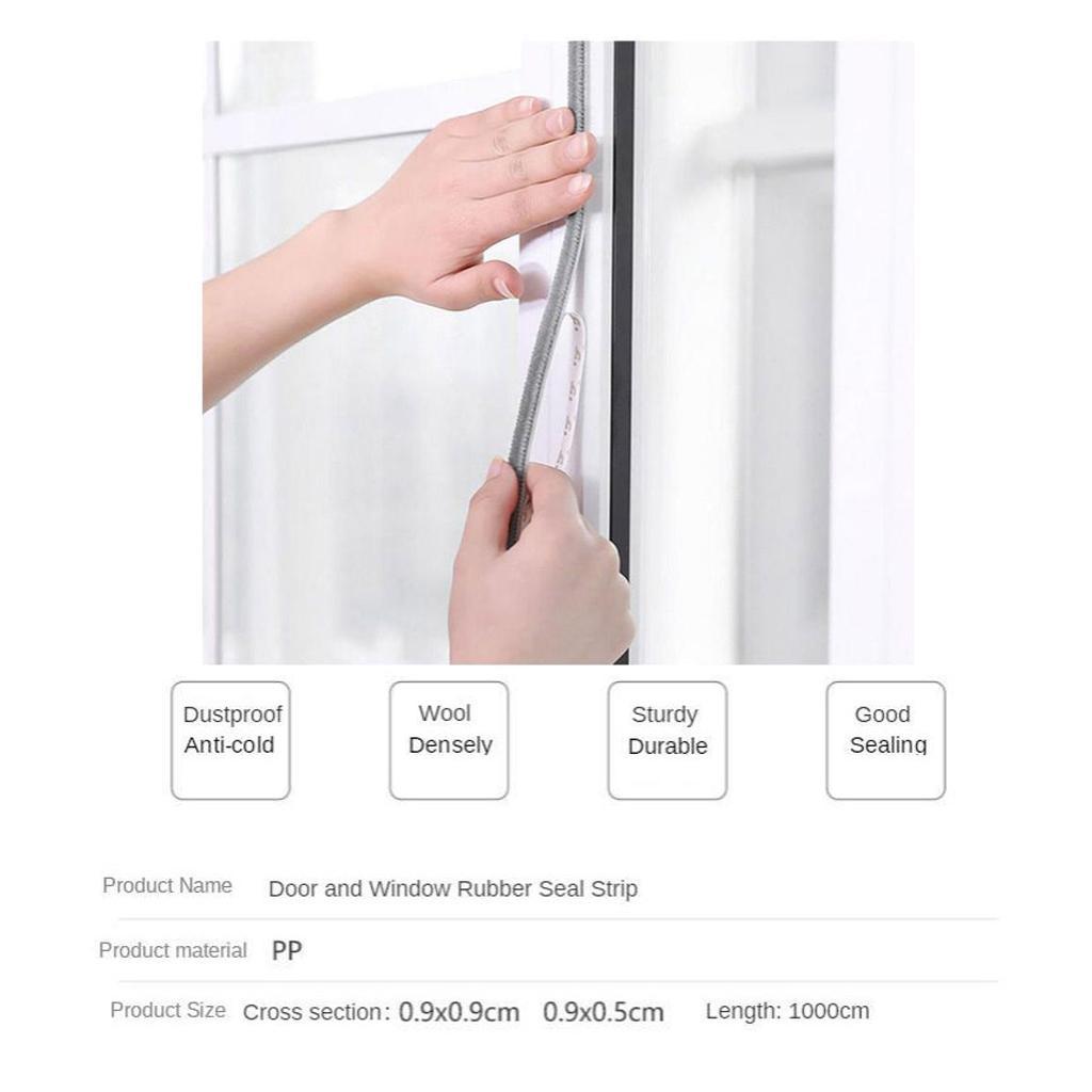 2X 10M Window Door Seal Strip Weather Strip Sealing Tape Self-Adhesive 9x9mm