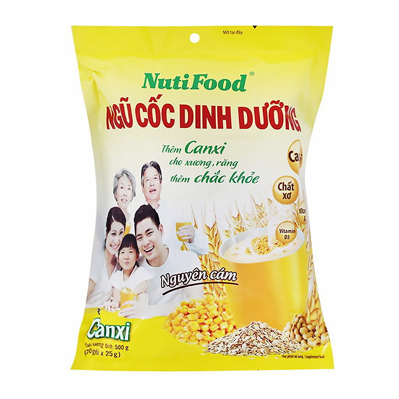 Ngũ Cốc Canxi Nutifood 500G 25G x 20 Gói – 8935049002659