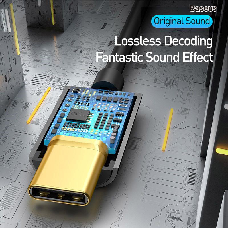 Đầu chuyển Type C sang Audio AUX 3.5mm Baseus L54 -Hàng Chính Hãng