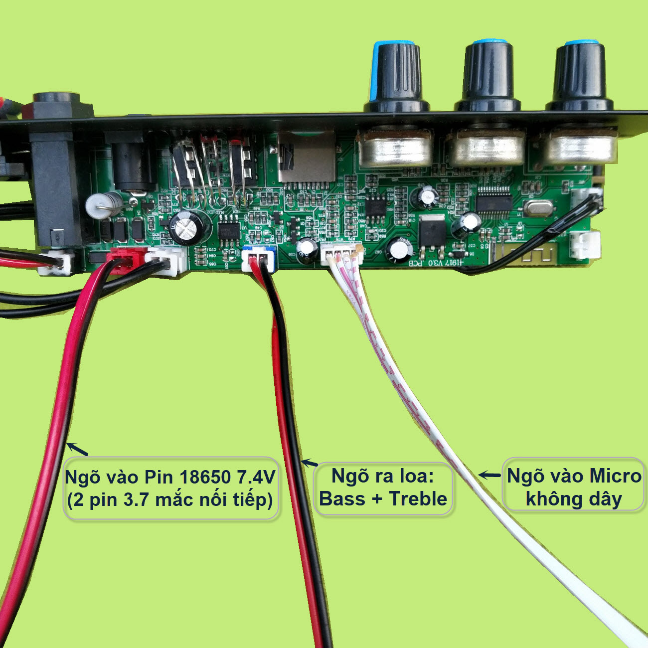 Mạch loa kéo DPA dùng Pin 18650, sạc 5V - công suất 25W - 45W