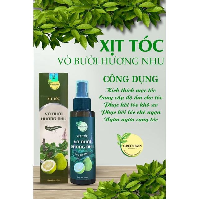 Xịt dưỡng tóc vỏ bưởi hương nhu 100ml GreenBon Cosmetics