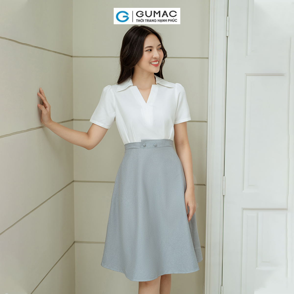 Đầm A phối tùng GUMAC DD08025