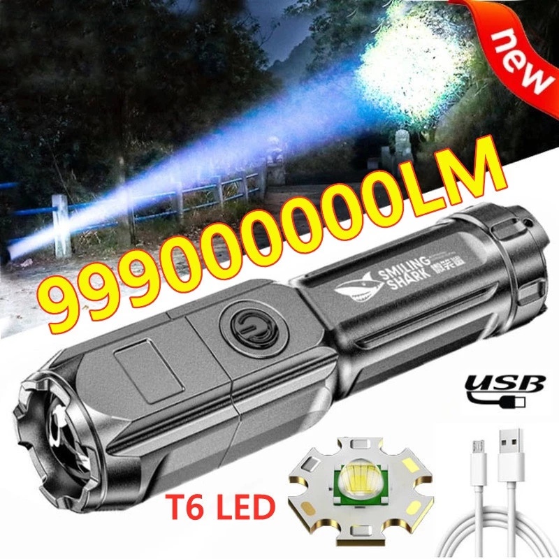 Đèn pin mini LED zoom ánh sáng siêu sáng công suất cao khoảng cách xa có ánh sáng mạnh