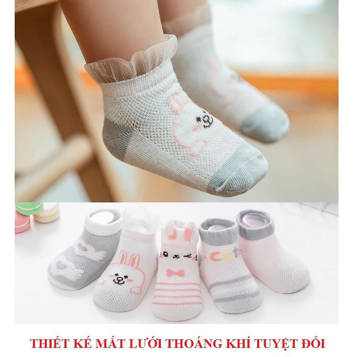 Set 5 đôi tất lưới kids sock cho bé