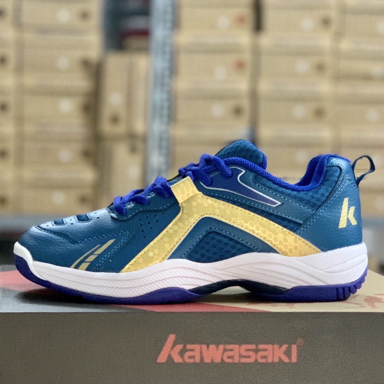 Giày cầu lông, bóng chuyền kawasaki K3301, đế kếp 2 lớp chơi sân bê tông, mẫu mới nhất 2023