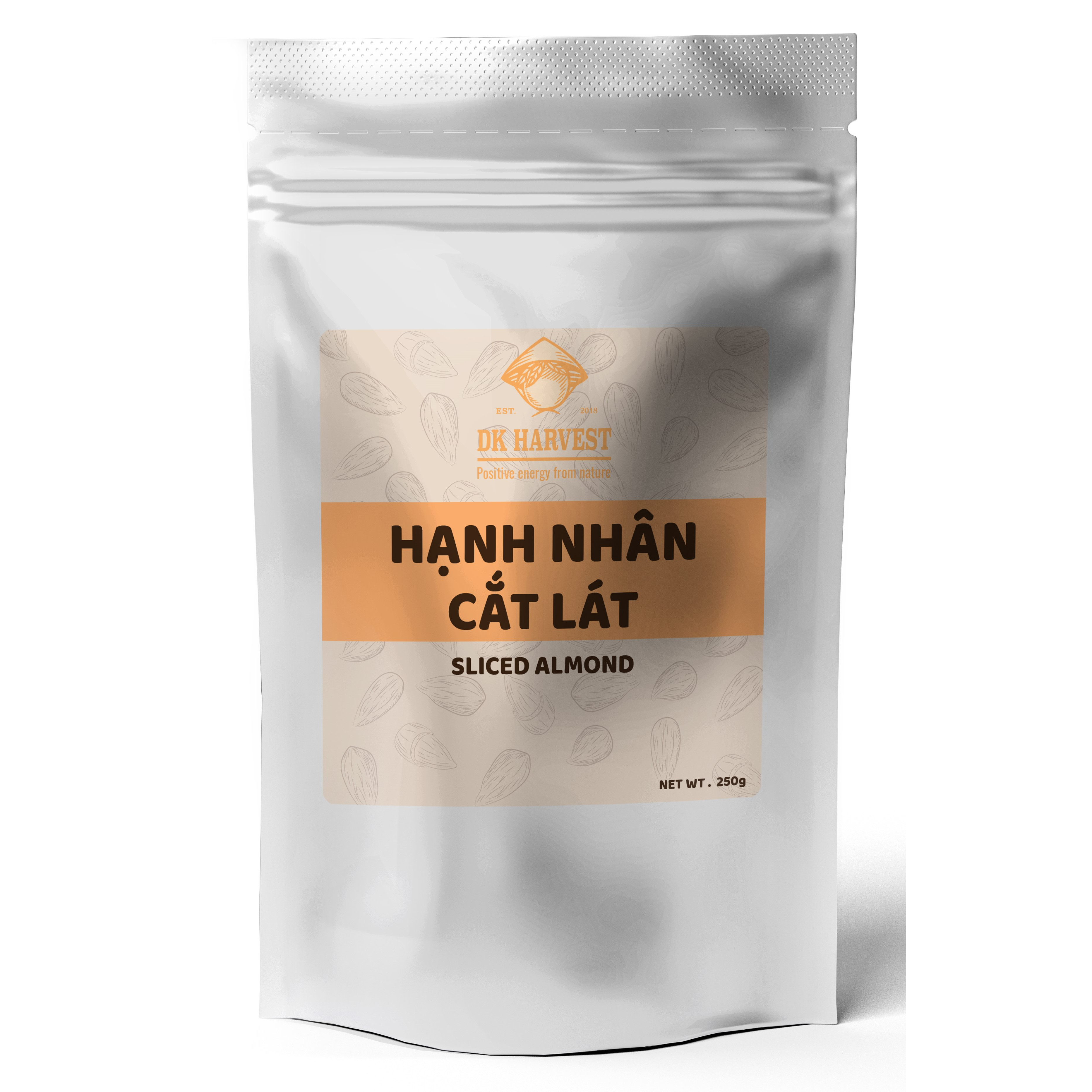 Hạnh Nhân cắt lát DK Harvest - tự nhiên, không tẩm ướp, rất tốt cho trí não và tim mạch.