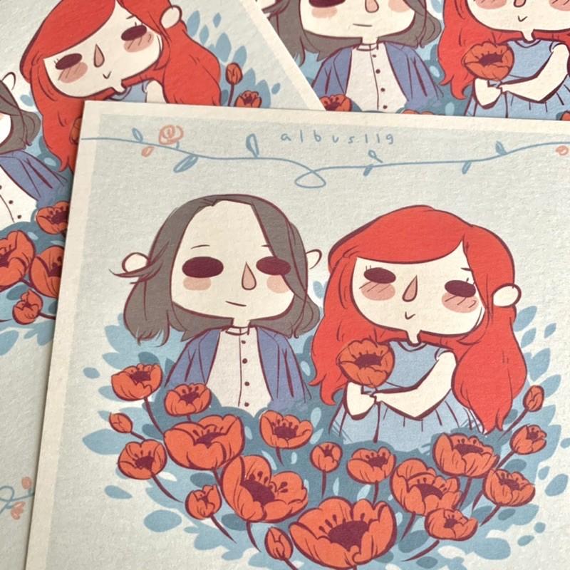 Postcard Lily &amp; Snape - 12x16cm - Albus119