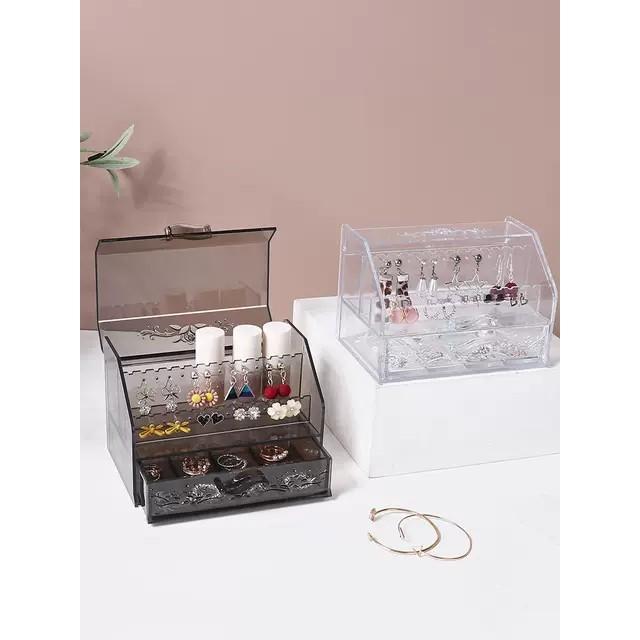 PVN26846 Hộp Nhựa Trong Suốt Đựng Trang Sức Nhiều Ngăn Tiện Dụng T2