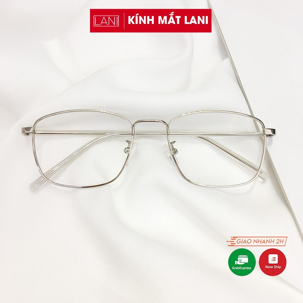 Gọng kính cận nam nữ dáng chữ nhật kim loại mảnh nhẹ nhàng nhiều màu Lani 8818