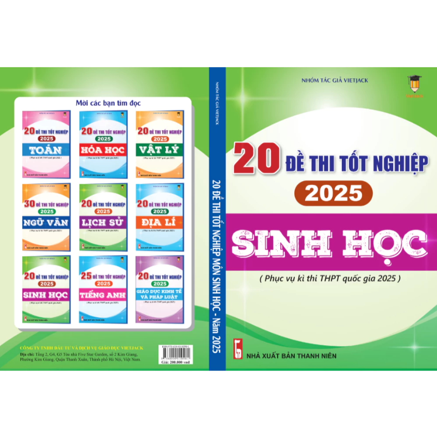 Sách - 20 đề thi tốt nghiệp môn Sinh học (Sách dành cho ôn thi THPT Quốc gia 2025) VietJack