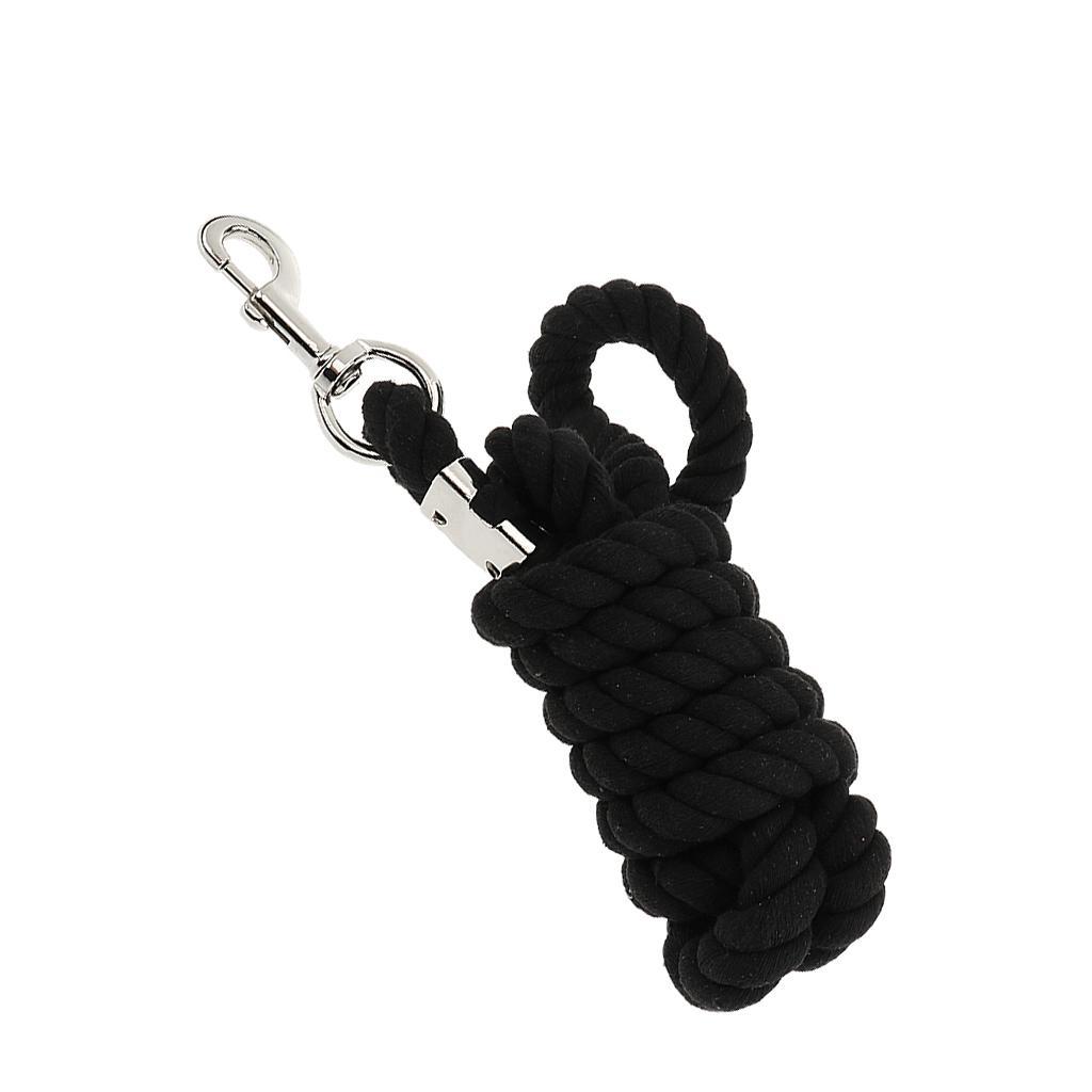 2xHorse Ropes Halters Cotton Weave Rein Black