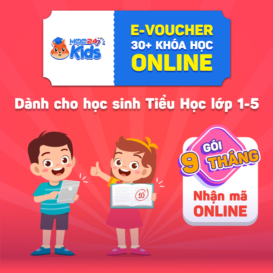 Hình ảnh App HOC247 Kids 9 Tháng - Nền tảng học Online Tiểu Học - Toán, Tiếng Việt, Tiếng Anh & STEAM