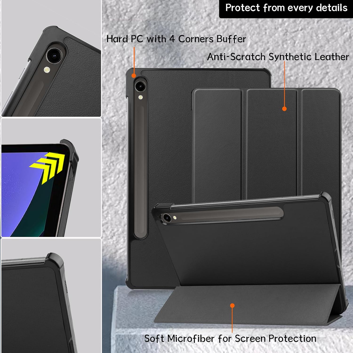 Bao Da Cover Dành Cho Máy Tính Bảng Samsung Galaxy Tab S9 Ultra X910 / X916B 14.6 Inch Hỗ Trợ Smart Cover
