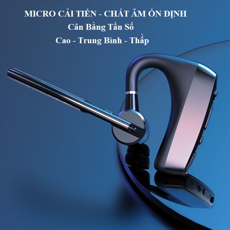 Tai Nghe bluetooth móc tai V8C (Điều chỉnh xoay micro 180 độ, xoay củ tai nghe 270 độ - Phục vụ nhu cầu sử dụng như lái xe, thể dục, giải trí)