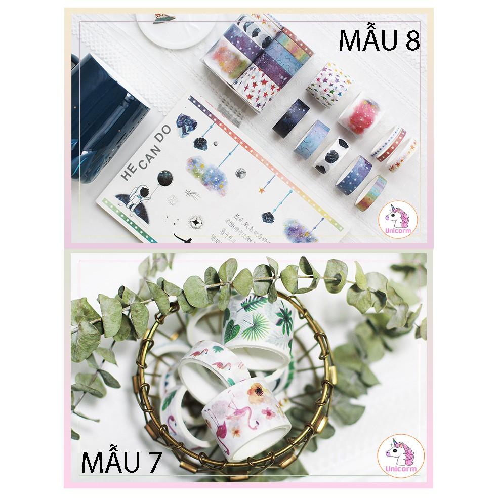 Set 10 cuộn băng dính trang trí - băng keo trang trí siêu đẹp trang trí scrapbook, sổ tay planner