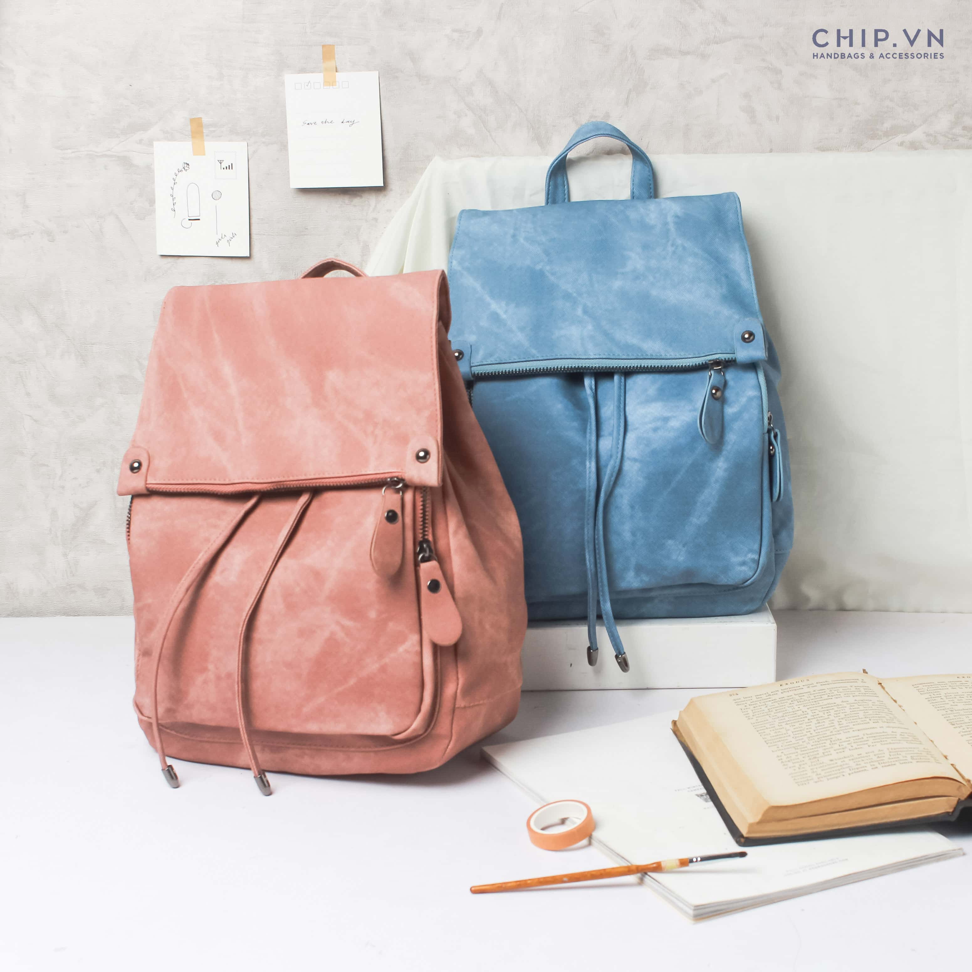 Balo Nữ Dây Rút Nắp Đậy CHIPVN - BL1428