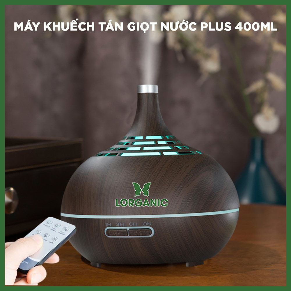 Máy khuếch tán/ máy xông tinh dầu Lorganic Giọt Nước Plus FX2062 - Có kèm remote/ Phun sương sóng siêu âm/ Thích hợp xông phòng 15-40 m2