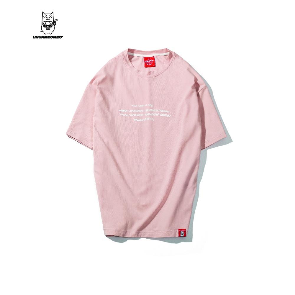 Áo Thun Nam Nữ From Rộng Tay Lỡ - Ủn Ủn Meo Meo Chất Liệu Vải Thun Cotton 100% - Màu Hồng Pastel In Hoa Cúc