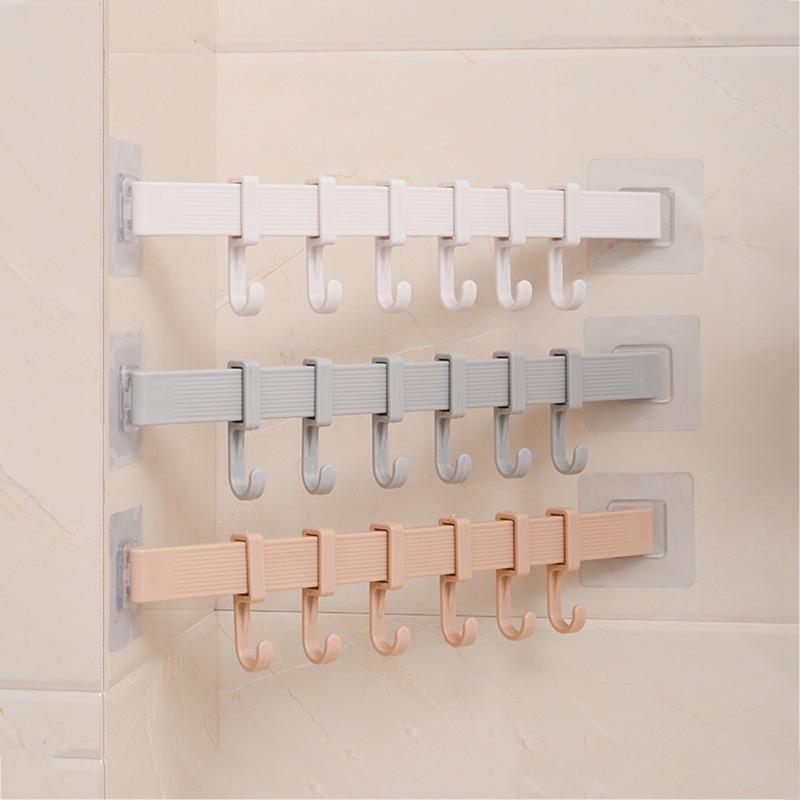 Móc Dán Tường 6 Móc 34.5x6cm Treo Khăn Đồ Dùng Các Loại