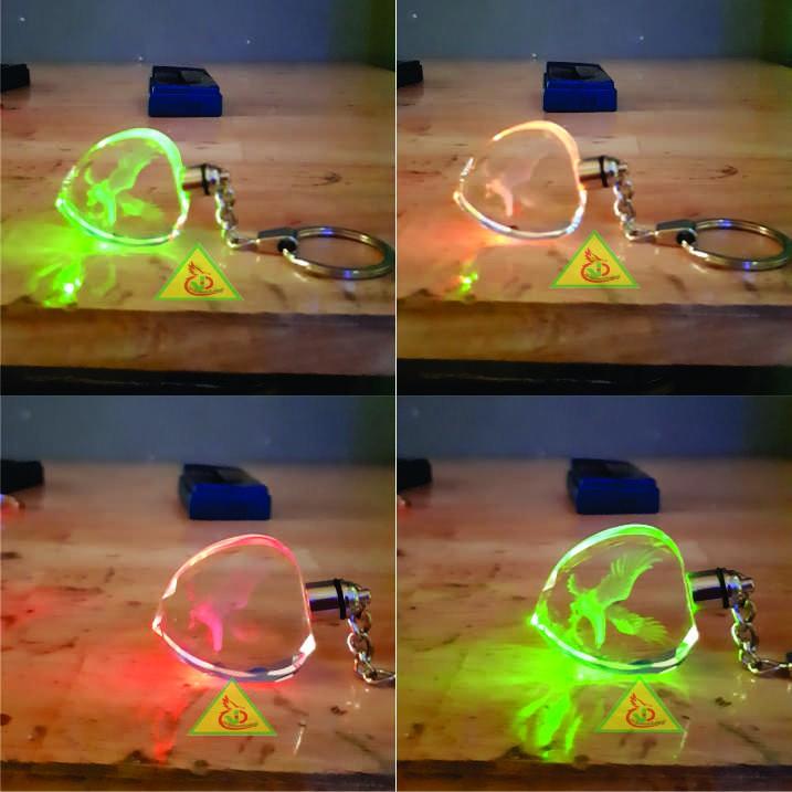 Móc khóa pha lê phát sáng khắc Hình Đại Bàng 3D_Quà tặng