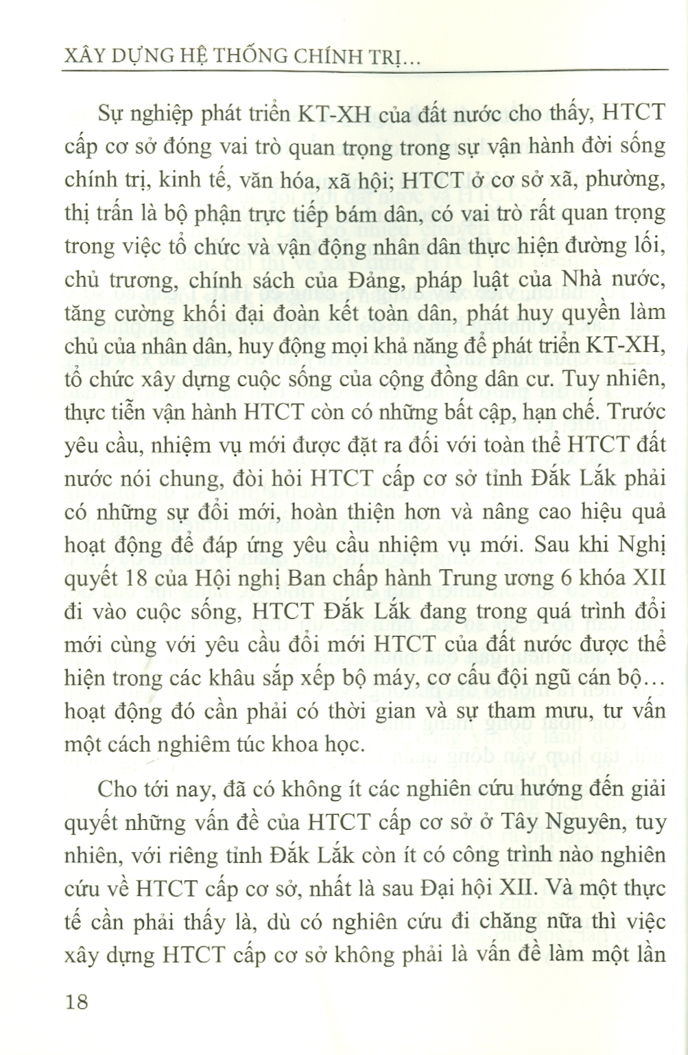 Xây Dựng Hệ Thống Chính Trị Cấp Cơ Sở Tại Tỉnh Đắk Lắk Hiện Nay (Sách chuyên khảo)