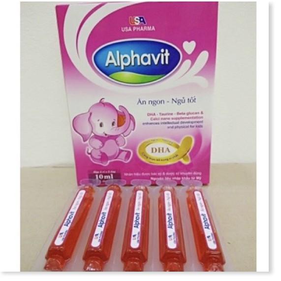 Alphavit bé ăn ngon ngủ tốt bé thông minh - tăng cường miễn dịch cho bé Hộp 20 ống dùng được cho bé từ 1 tuổi