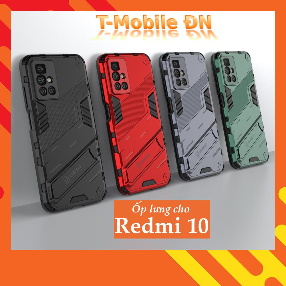 Ốp lưng cho Xiaomi Redmi 10, Ốp chống sốc Iron Man PUNK cao cấp kèm giá đỡ cho Redmi 10 2022