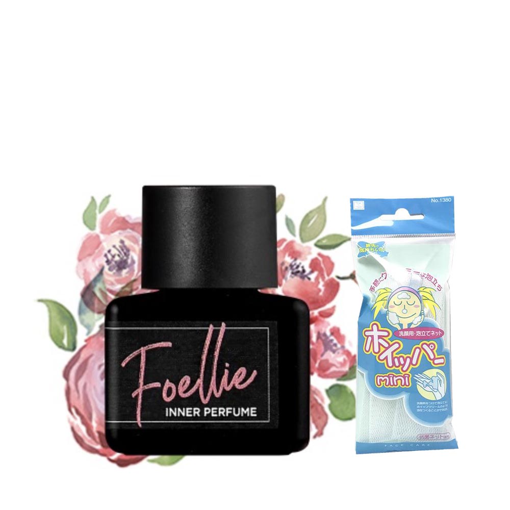 Nước Hoa Vùng Kín Foellie Eau De Bijou  Inner Perfume (Màu đen) - Hương Hoa Hồng Quyến Rũ + Tặng kèm 1 Túi Lưới Rửa Mặt Tạo bọt