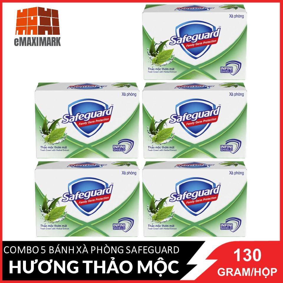 COMBO 5 bánh Safeguard Thảo mộc (Xanh) 130gX5