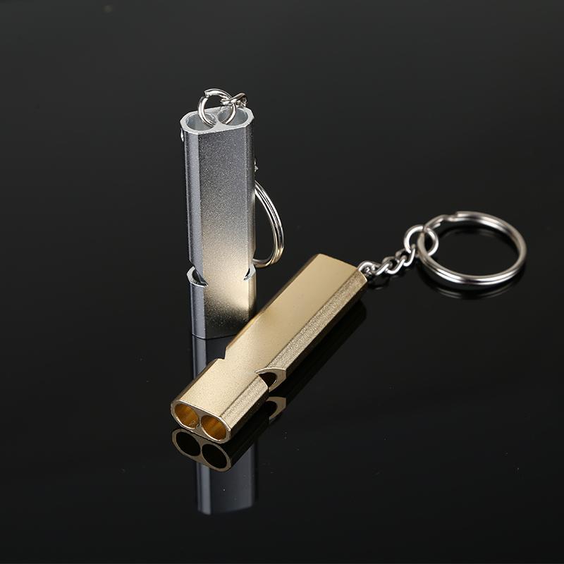 Nhôm còi ngoài trời cao Decibel Keychain Còi đi bộ đường dài Survival Camping Survival Multifernt Team Tool Công cụ thể thao Color: Gold