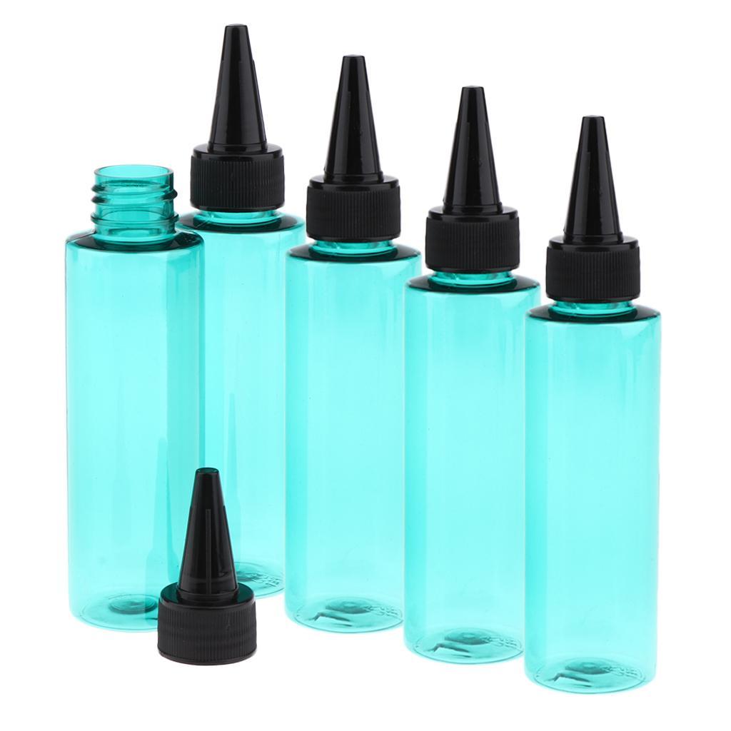 Pack of 5 100ml Empty Essential Oil Bottle Refillable Travel Cream Liquid Aromatherapy Perfume Vials With Black Cap