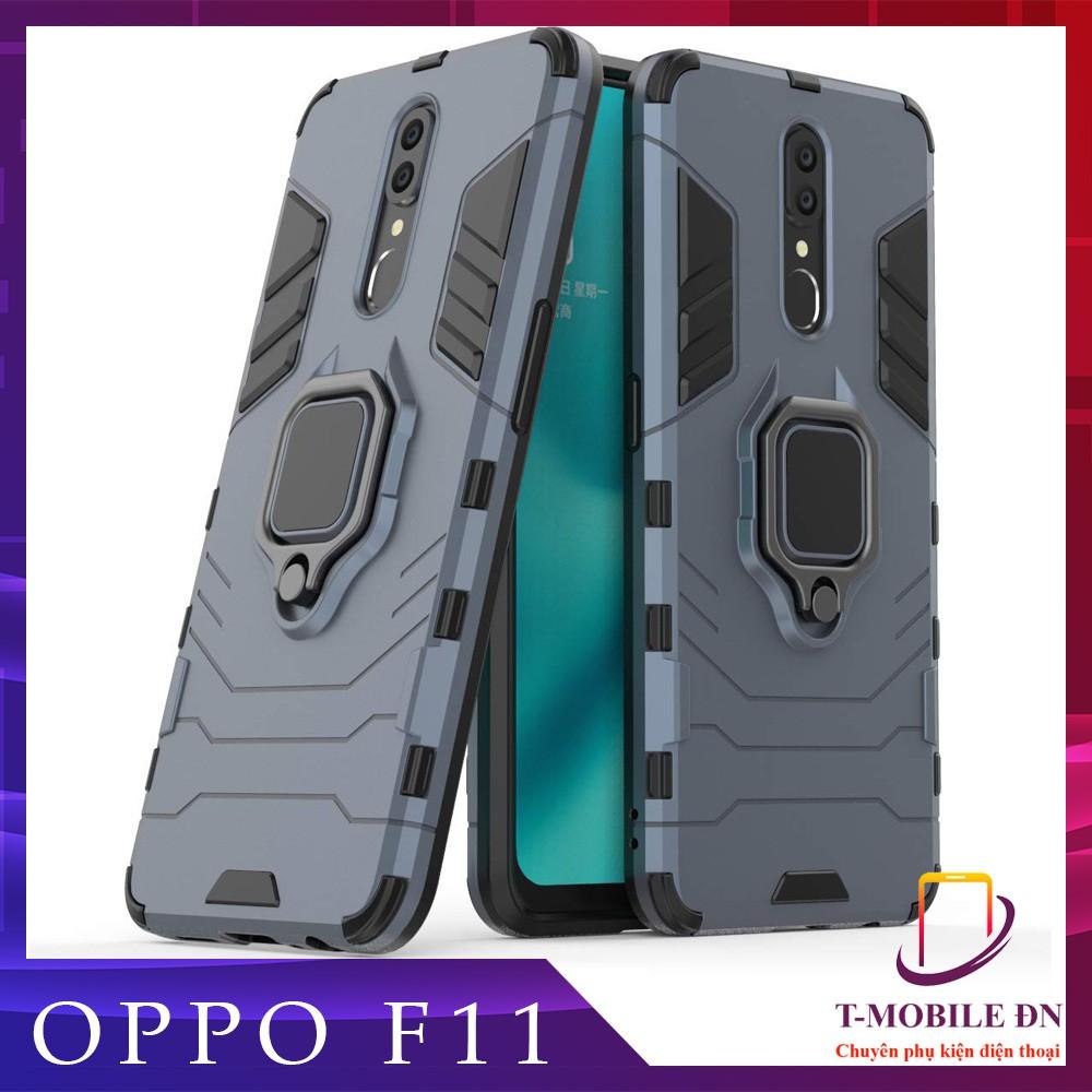 Ốp lưng cho Oppo F11 iron man chống sốc kèm nhẫn xoay chống xem video bảo vệ camera