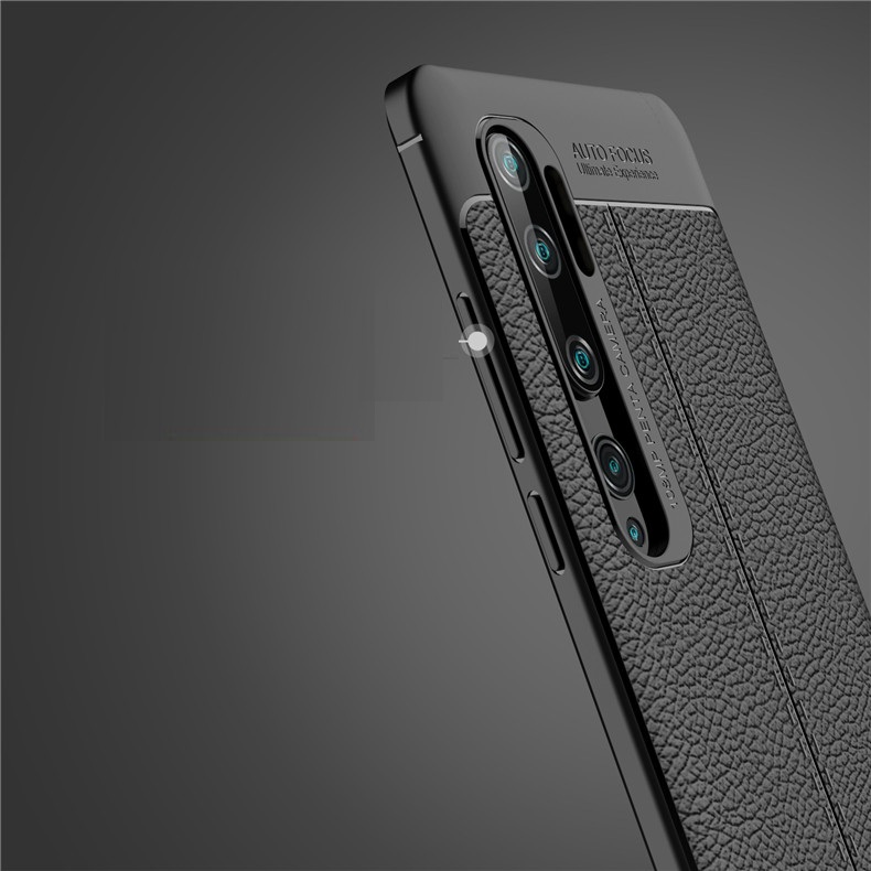 Hình ảnh Ốp lưng silicon dẻo giả da Auto Focus cao cấp dành cho Xiaomi Mi Note 10 - Hàng chính hãng
