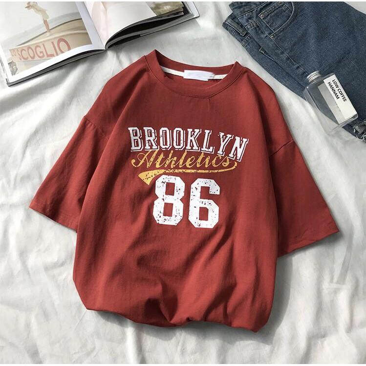 Áo thun tay lỡ form rộng Brooklyn 86 - Unisex nam nữ đều mặc được