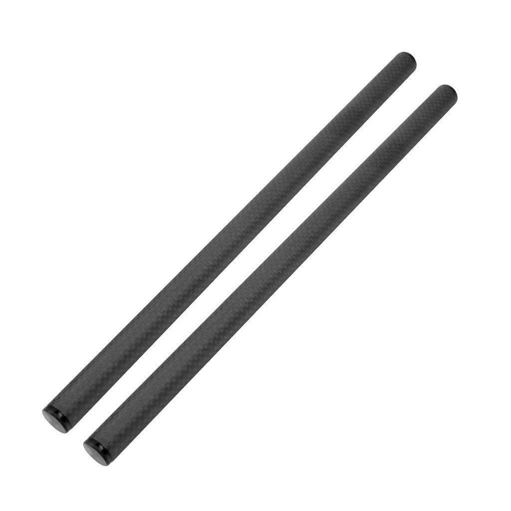 2pcs 30cm 12inch 15mm Carbon Fiber Rod for 15mm Rail DSLR Rig Support System