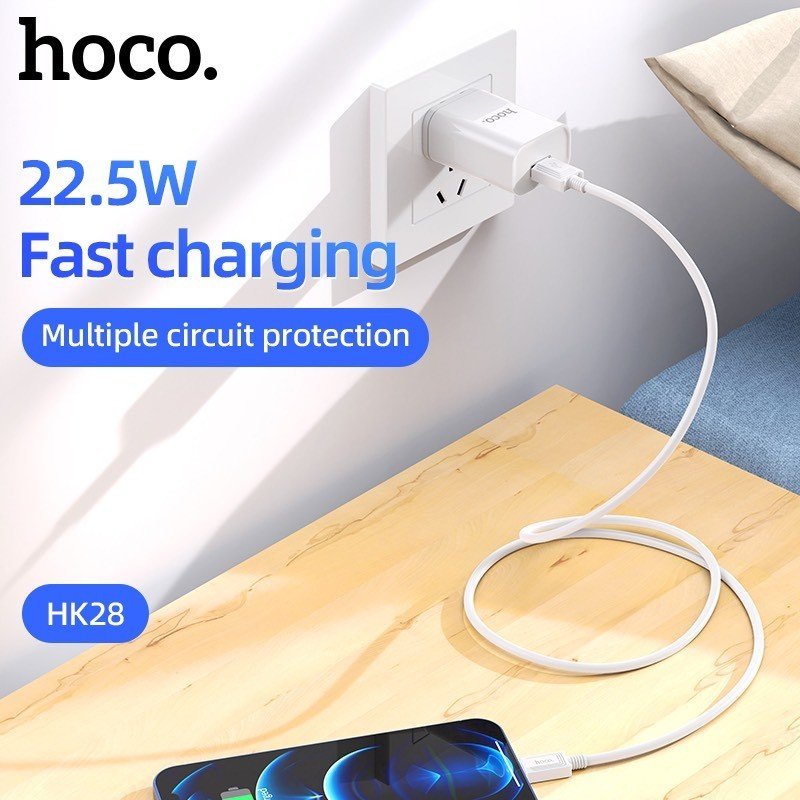 Cốc Sạc Nhanh Hoco. Dành Cho HK28 22.5W QC3.0 Chuẩn PD/PPS Cổng USB Hàng Chính Hãng