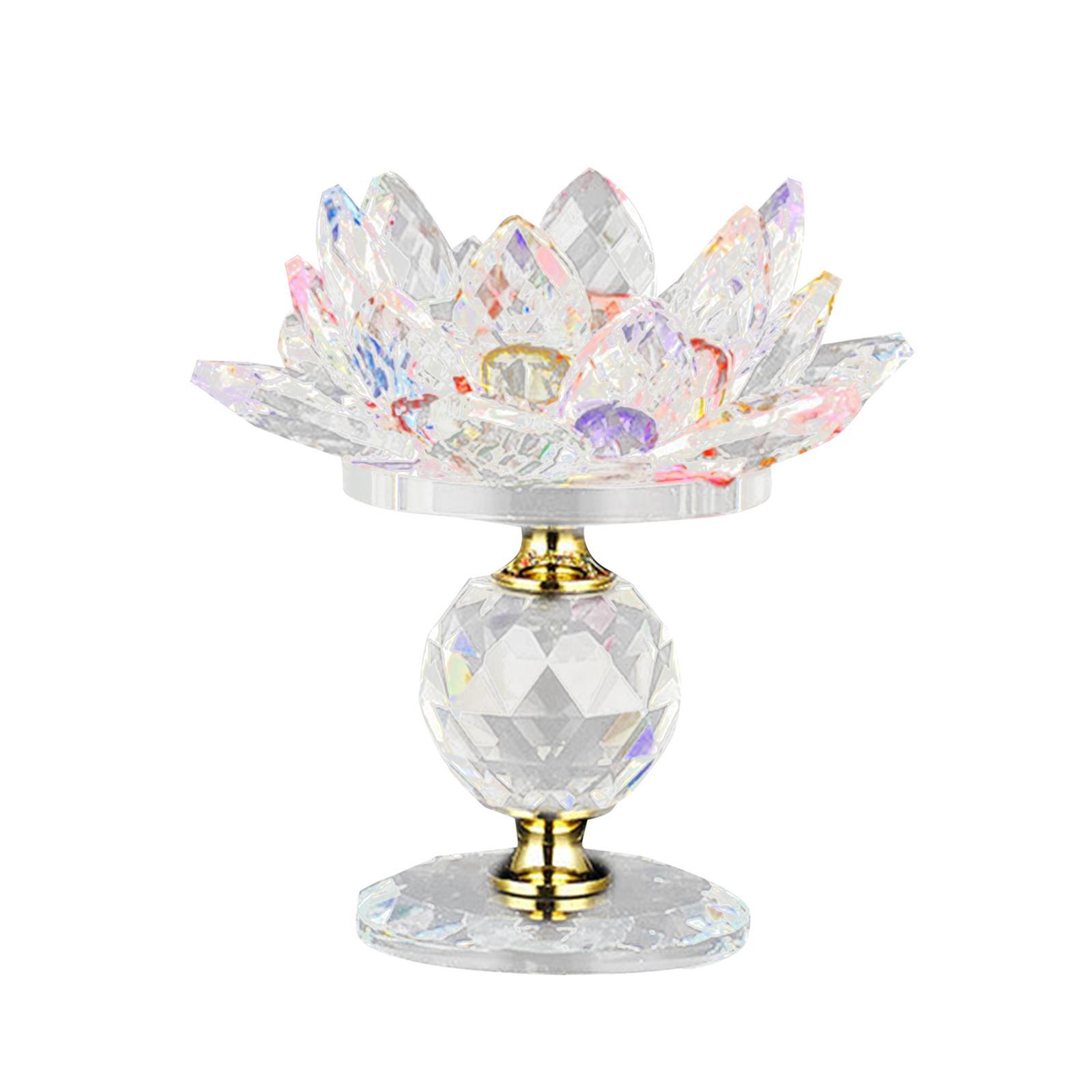 Glass Lotus Tealight Candle Holder Candlestick for Home Party Decoration