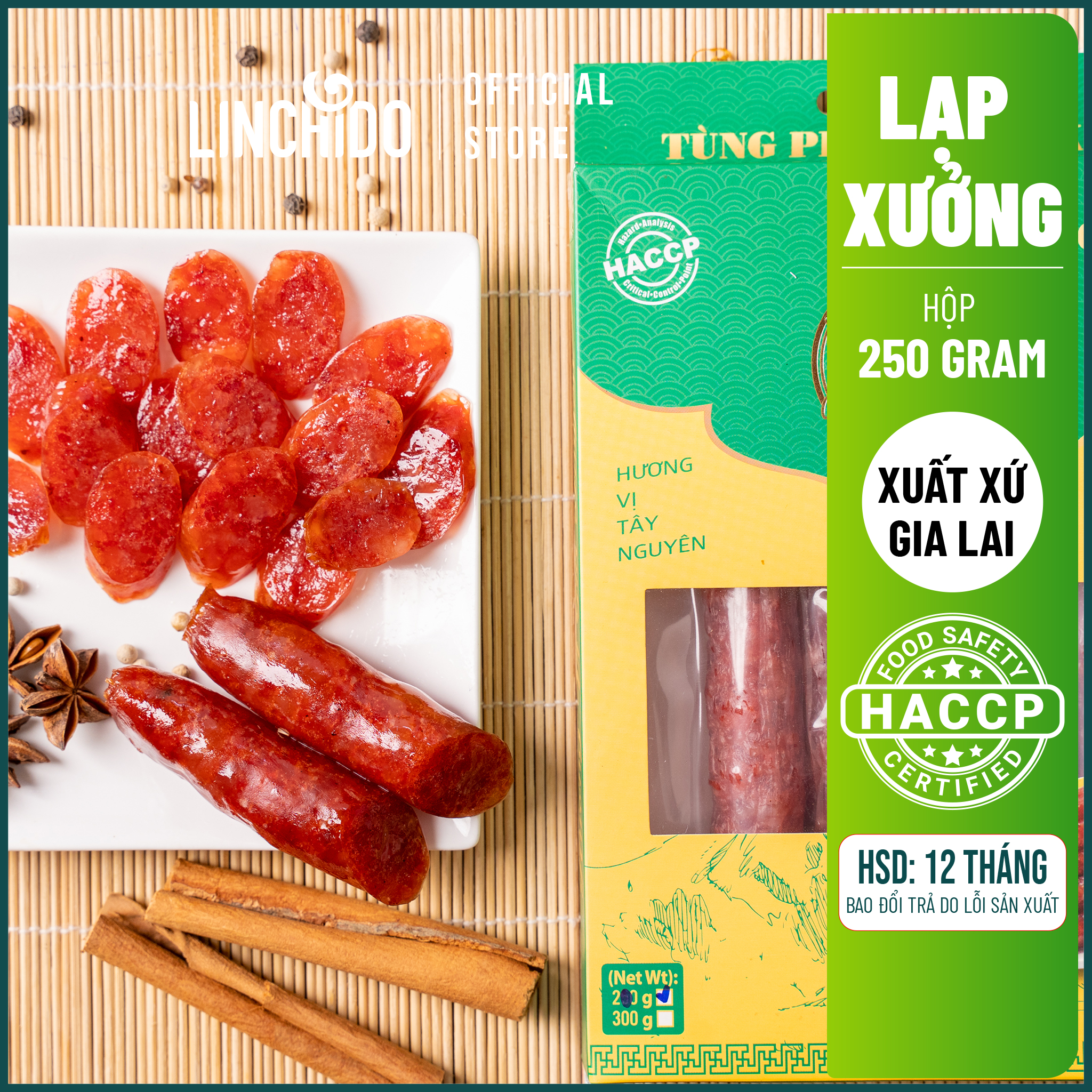 Nũa kí Lạp xưởng 500 gram thơm ngon gồm 2 hộp