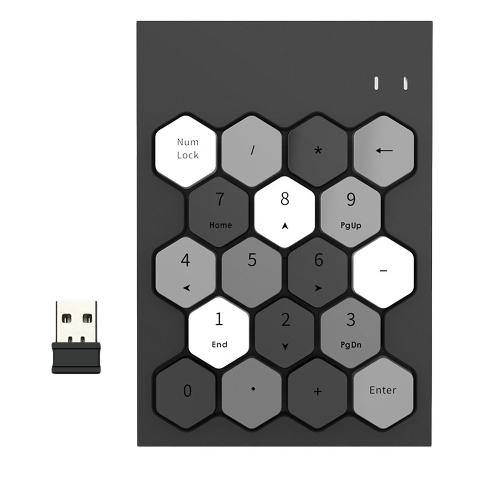 Fashion Wireless Numeric Keypad Number Pad  For Laptop PC Black Mixed