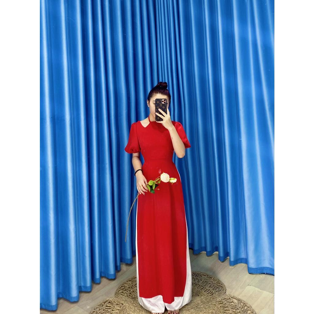 Áo dài lụa mỹ cổ yếm siêu xinh by Quỳnh Hương