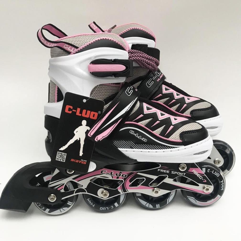 Giày trượt patin trẻ em tặng bảo hộ chính hãng CLUO với bánh cao su sáng led trượt mượt và êm, quà tặng