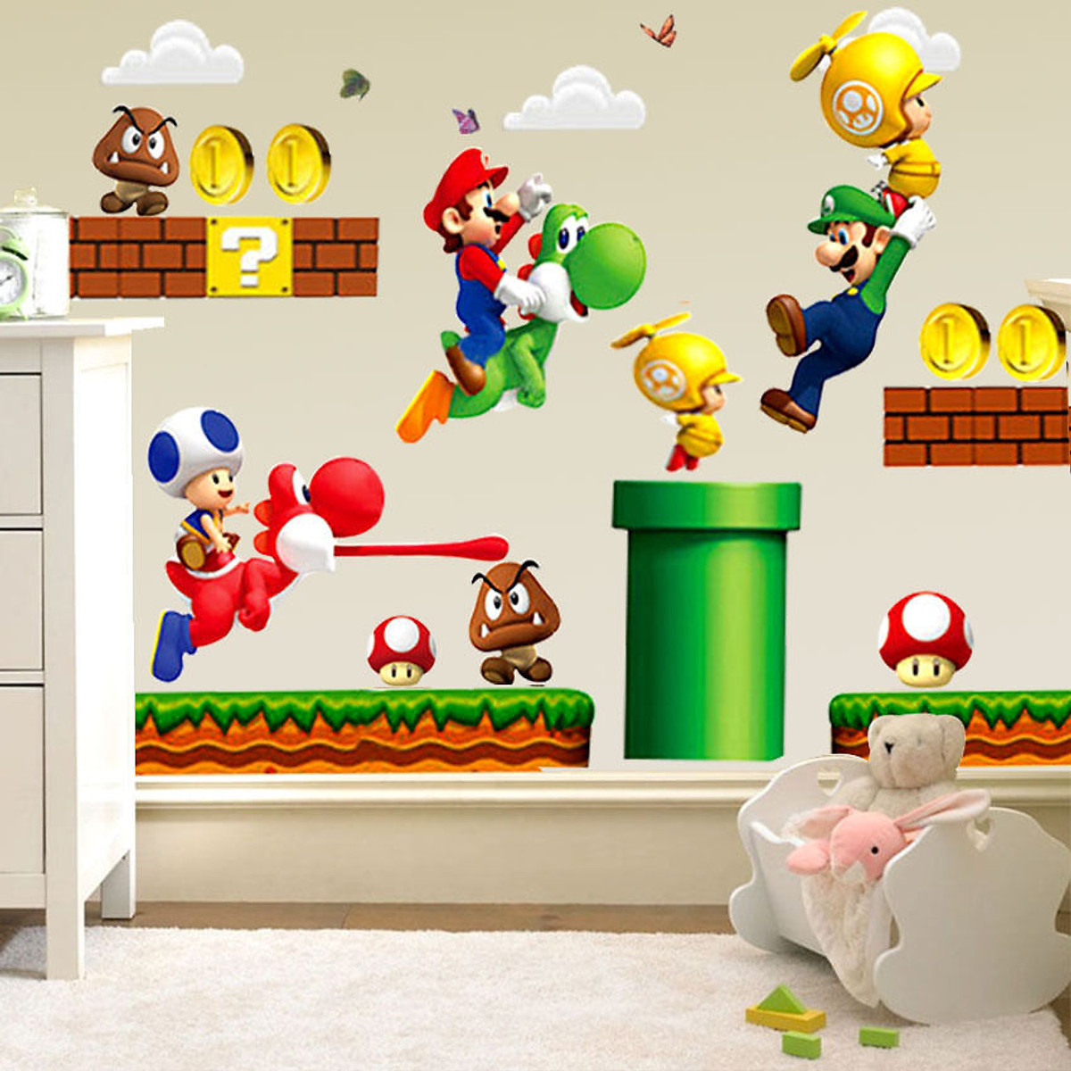 Decal dán tường Super Mario