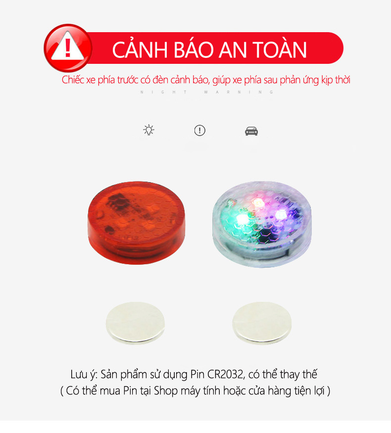 [COMBO] 4 Đèn LED cảm biễn Nhấp nháy cảnh báo Chống Va Chạm Cửa Xe Ô Tô